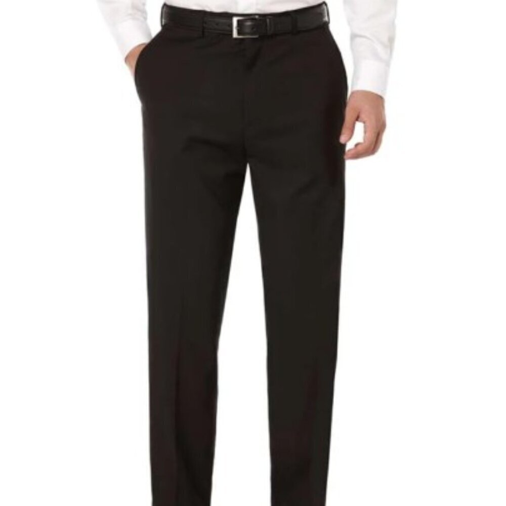 NWT Awearness Kenneth Cole 100% Wool Dress Pants Black Big & Tall 48